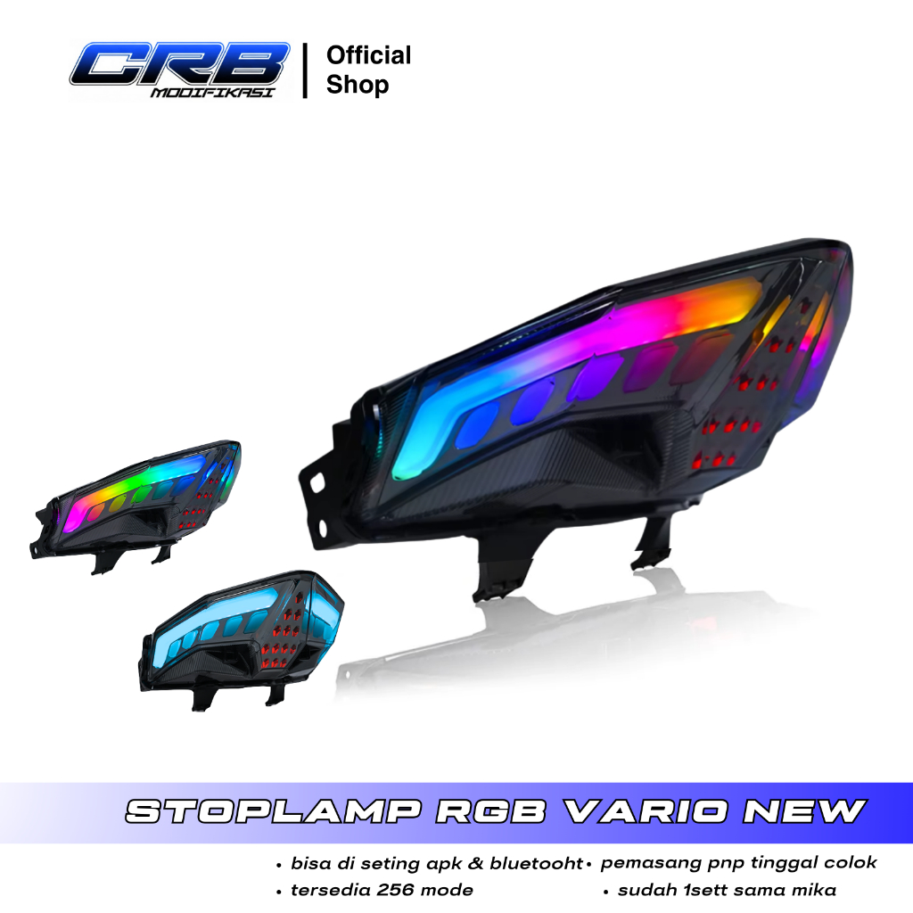 RGB Stoplamp Vario 125 150 ใหม่ 2018 2024 ไฟหยุดด้านหลัง Vario 13 โหมด RGB RGB ไฟเบรคสายรุ้ง