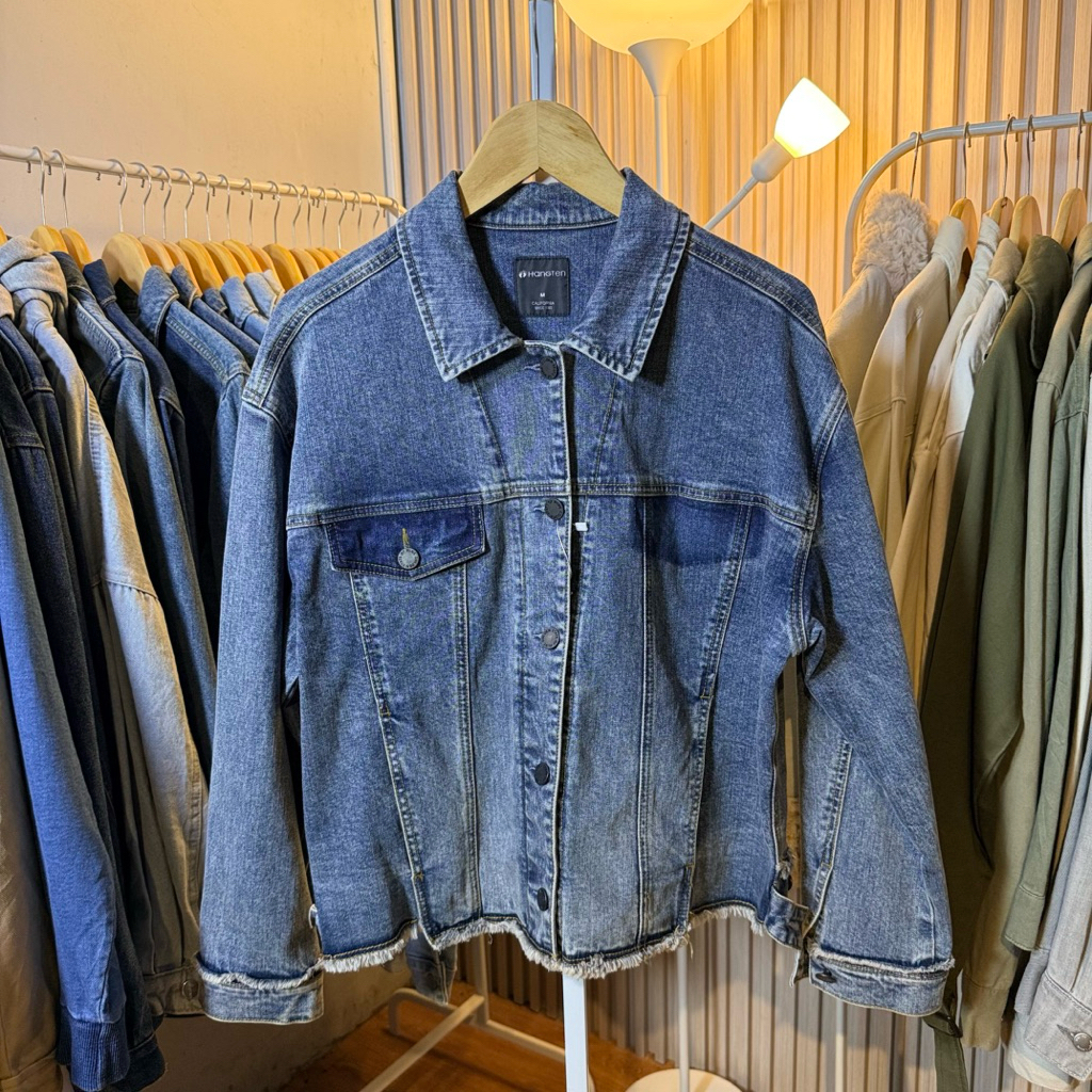 HANG TEN BRAND เสื้อแจ็คเก็ตยีนส์ผู้หญิง