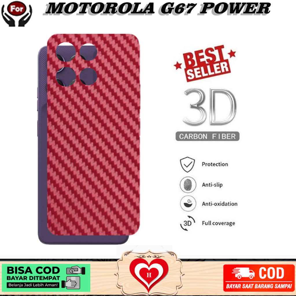 MERAH RED GARSKIN MOTOROLA MOTO G67 G57 POWER SKIN PROTECTOR