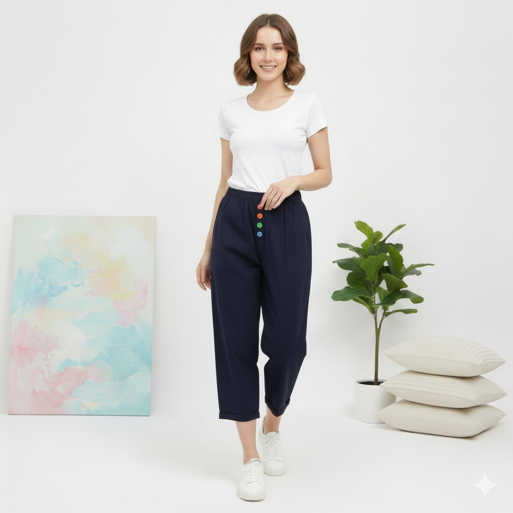 KATUN Shanta Brand 7/8 Cotton Rami Bagy Pants / VQ
