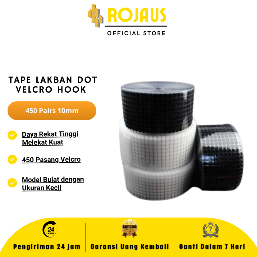 Rojaus Tape Dot Velcro Hook and Loop Sticker 450 คู่ 10 มม