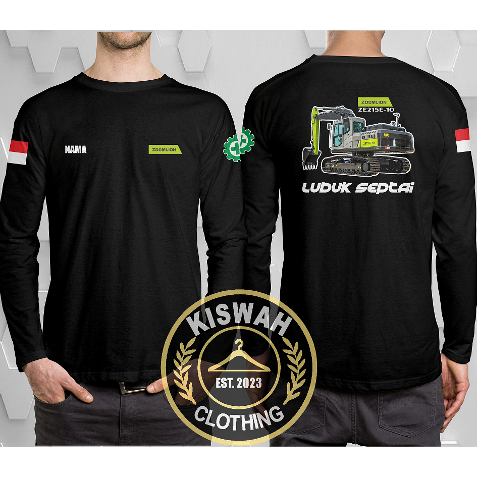 Zoomlion ZE215E-10 Heavy Equipment Operator เสื้อยืดฟรี DB ชื่อแขนยาว Distro เสื้อ