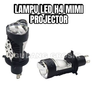 ( LASERGUN )2PCS LAMPU MINI PROJECTOR LED H4  PLUS KIPAS UNTUK MOBIL DAN MOTOR SUPER TERANG