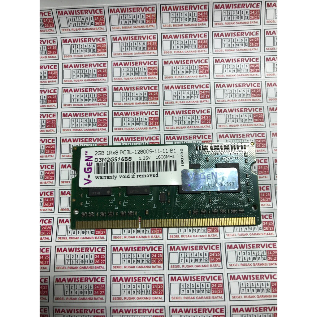 Ram แล็ปท็อป ddr 3 v-gen 1rx8 Pc3L-12800s 2gb