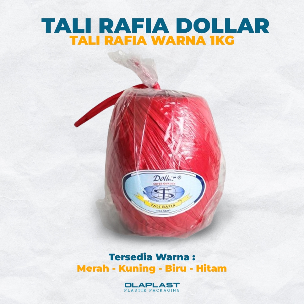 MERAH 1kg Red Dollar Rapia Rope Rapiah Rope 1kg Red Dollar Raffia Rope