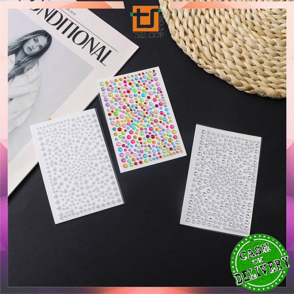 MATA OFM-C1461 Pearl Bead Eye สติกเกอร์/ชุด Face Gem สติกเกอร์ Pearl Rhinestone Henna ตกแต่ง Make Up