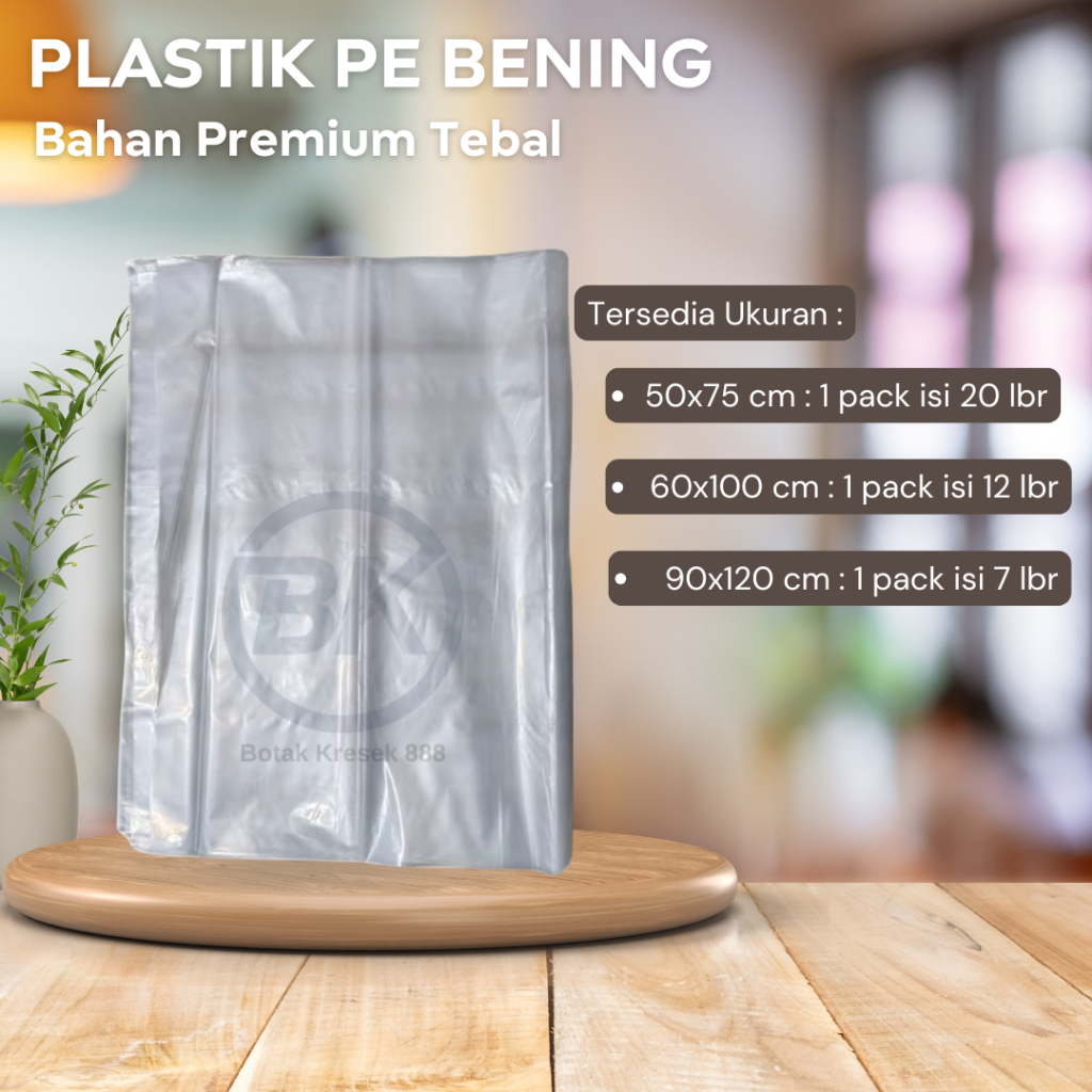 BK888 [1 แพ็ค] ถุงพลาสติก PE แบบใส / พลาสติกพลาสติก PE ดั้งเดิม / ถุงพลาสติก PE ดั้งเดิมระดับพรีเมีย