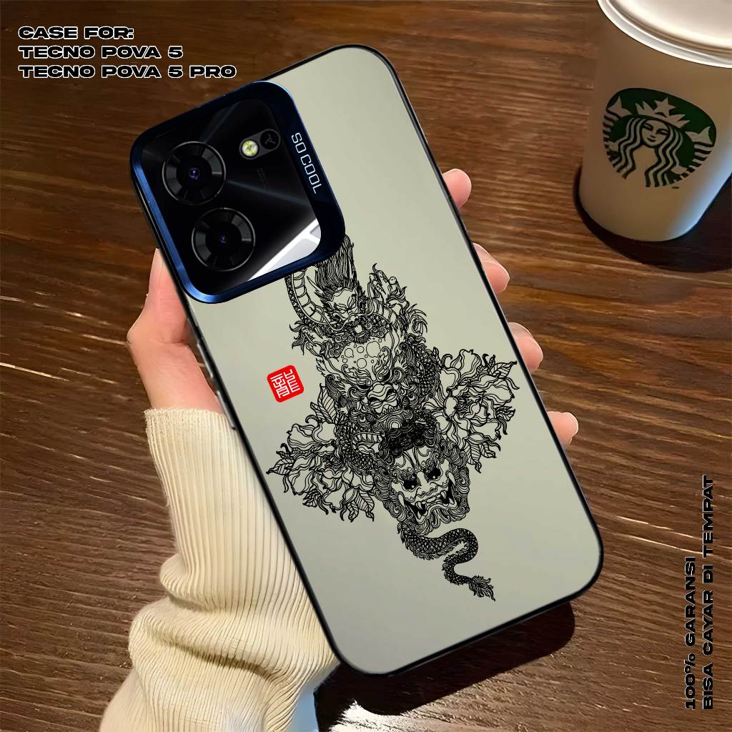 เคส TECNO POVA 5 PRO - Tecno Premium Matte Hard Casing - เคส IMD - เคส DRAGON Motif เคสโฮโลแกรม