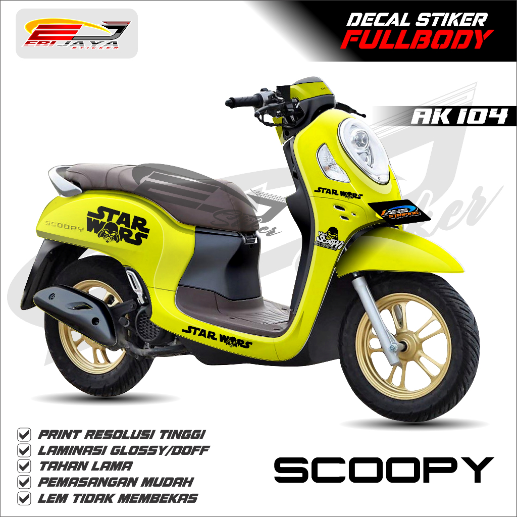 SCOPPY FULLBODY STICKER DECAL / STAR WARS FULLBODY STICKER / สติ๊กเกอร์กันน้ํา GLOSSY DOFF LAMINATIO