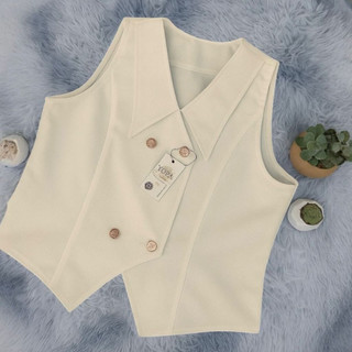 PROMO TERMURAH Evi Vest Wanita Crop Tanpa Lengan Casual vest korean style
