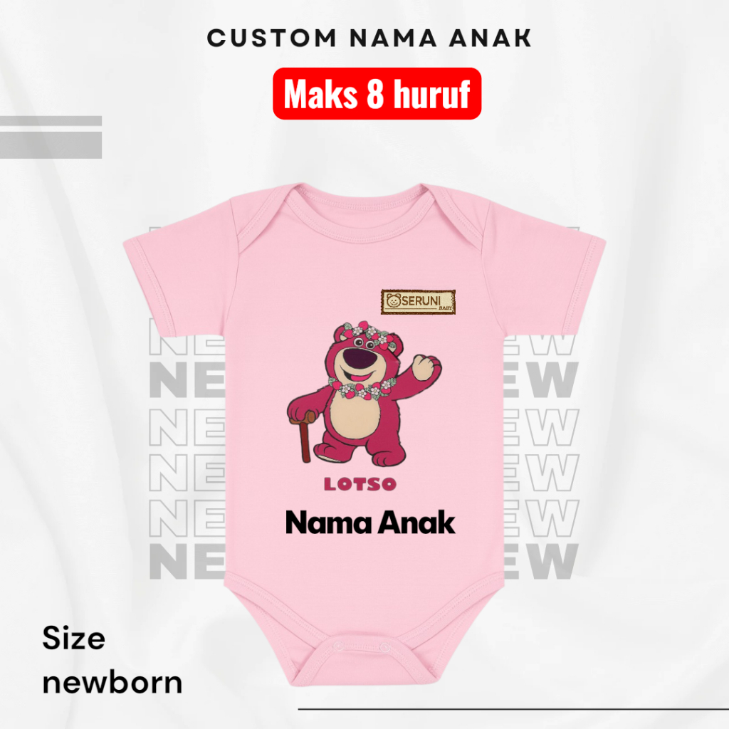 CUSTOM NAME BABY JUMPER CLOTHES WITH LOTSO DISNEY MOTIF MAX 8 LETTERS