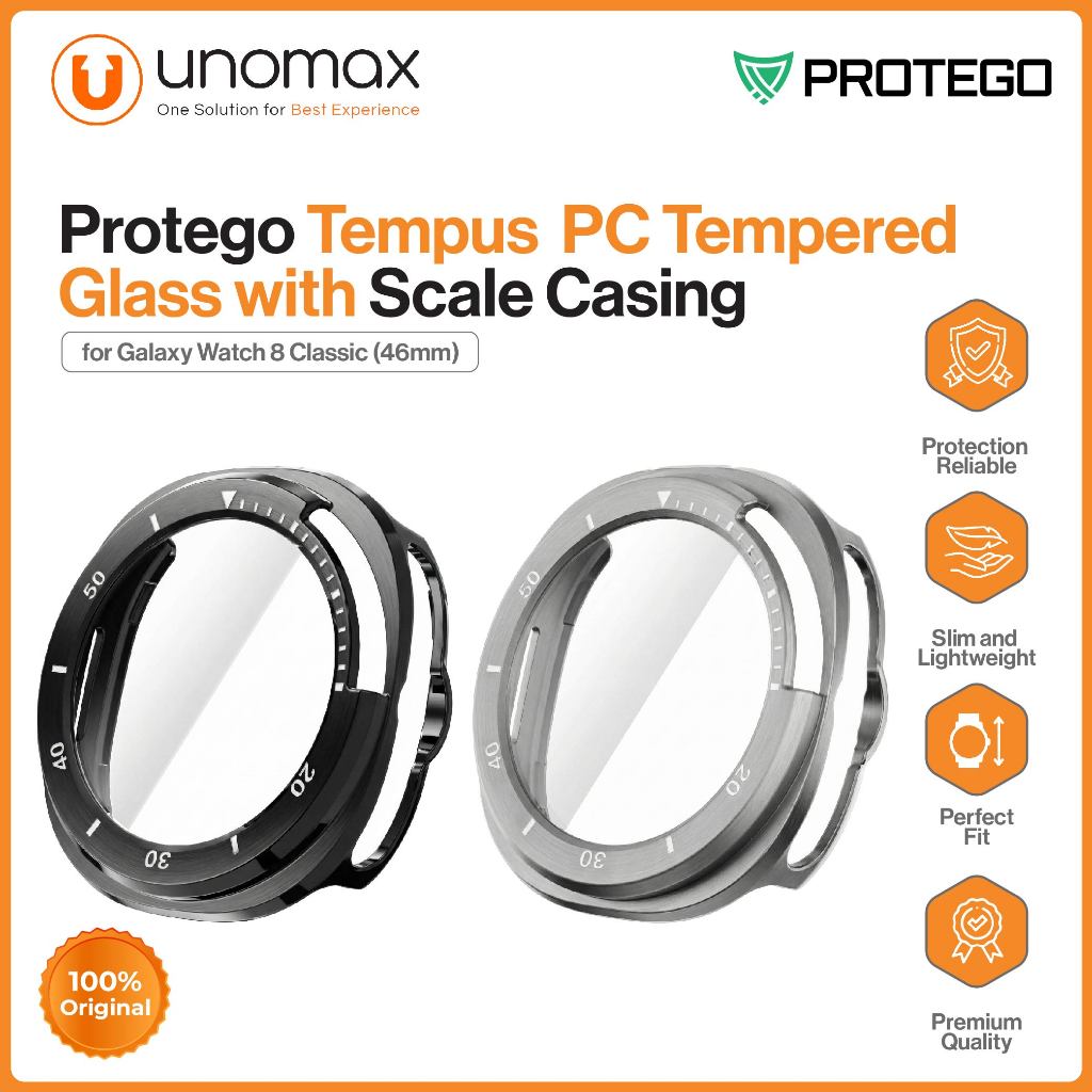 เคสนาฬิกา Samsung Galaxy Watch 8 Classic (46mm) Protego Tempus PC Tempered Glass with Scale Casing (
