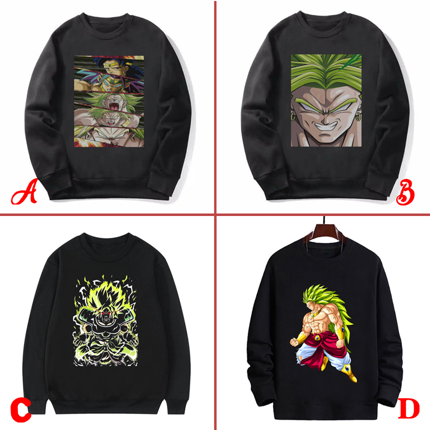 Broly เสื้อสเวตเตอร์คอกลม Super Saiyan วัสดุผ้าฟลีซ