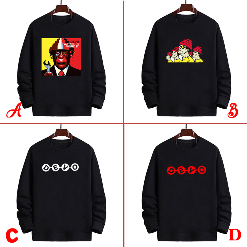 Devo Crewneck Sweatshirt วัสดุผ้าฟลีซ