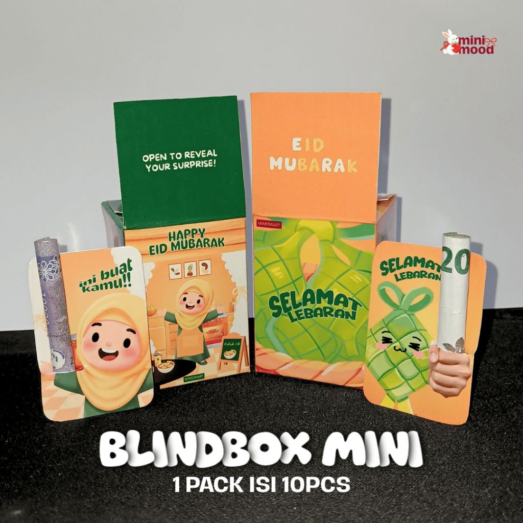 (เนื้อหา 10 ชิ้น) Blindbox Mini by Minimood.co l THR Envelope Eid Mubarak Box Hampers Ramadan ของที่