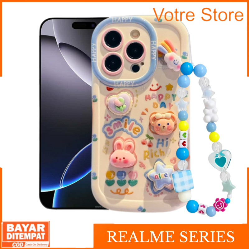 Realme C61 C63 C60 C51 C51S C53 Note 50 Case 3D Happy Day Rich Smile Softcase ซิลิโคนพรีเมี่ยม
