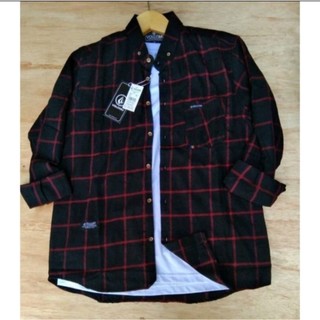 PROMO Kemeja Flanel Pria [MOTIF SULTAN] Lengan Panjang Distro (Ori) Motif Flanel Kotak Kotak / Hem Flanel Garis Merah