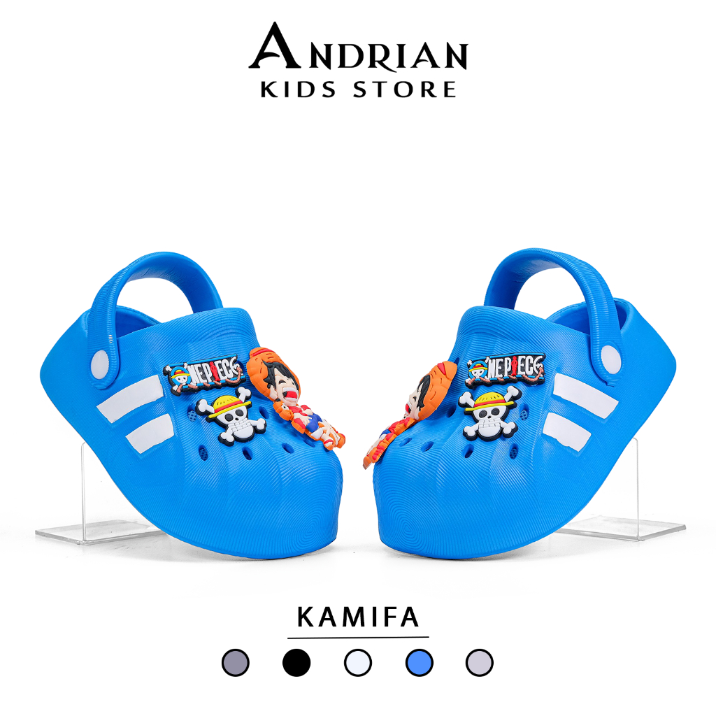 Andrian kids - รองเท้าแตะ Baim สําหรับเด็กผู้ชายที่มีตัวละครจากอนิเมะโจรสลัด - รองเท้าแตะกบยาง EVA กันลื่นสําหรับเด็กอายุ 2-9 ปี