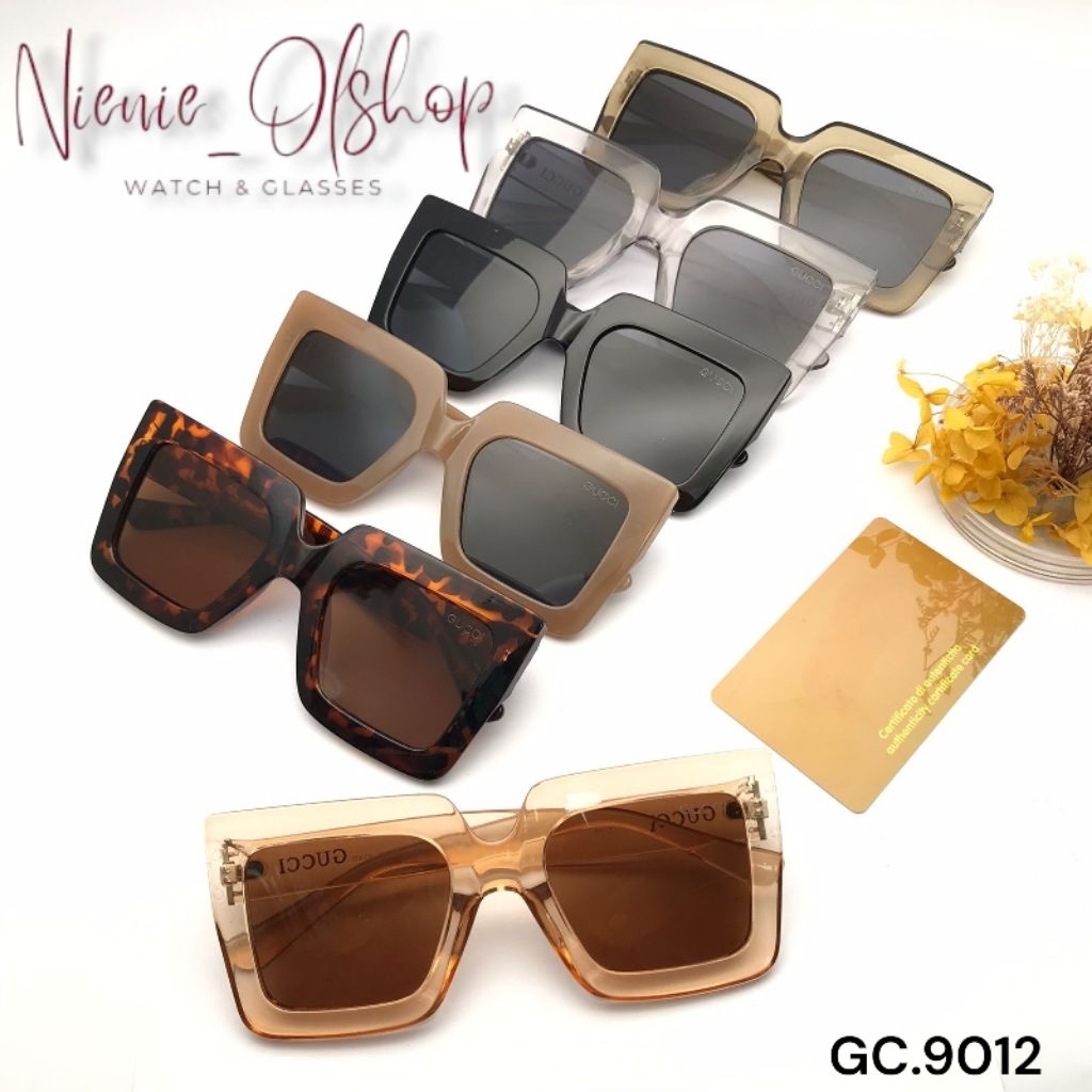 แว่นกันแดดทรงสี่เหลี่ยมขนาดใหญ่สําหรับผู้หญิง Anti Uv400 GC9012