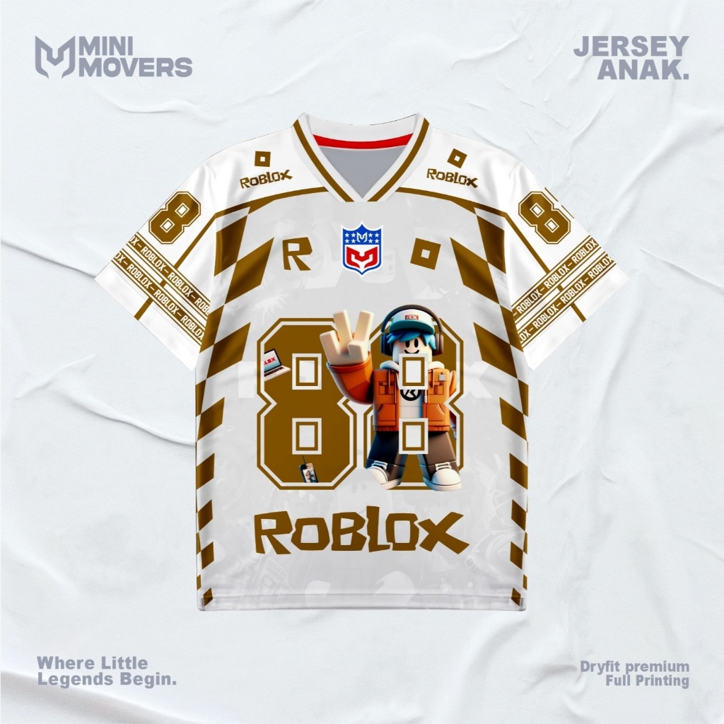MINIMOVERS Roblox Series Number 88 Kids Jersey, เสื้อเด็ก Roblox Number 88 ใหม่ล่าสุด