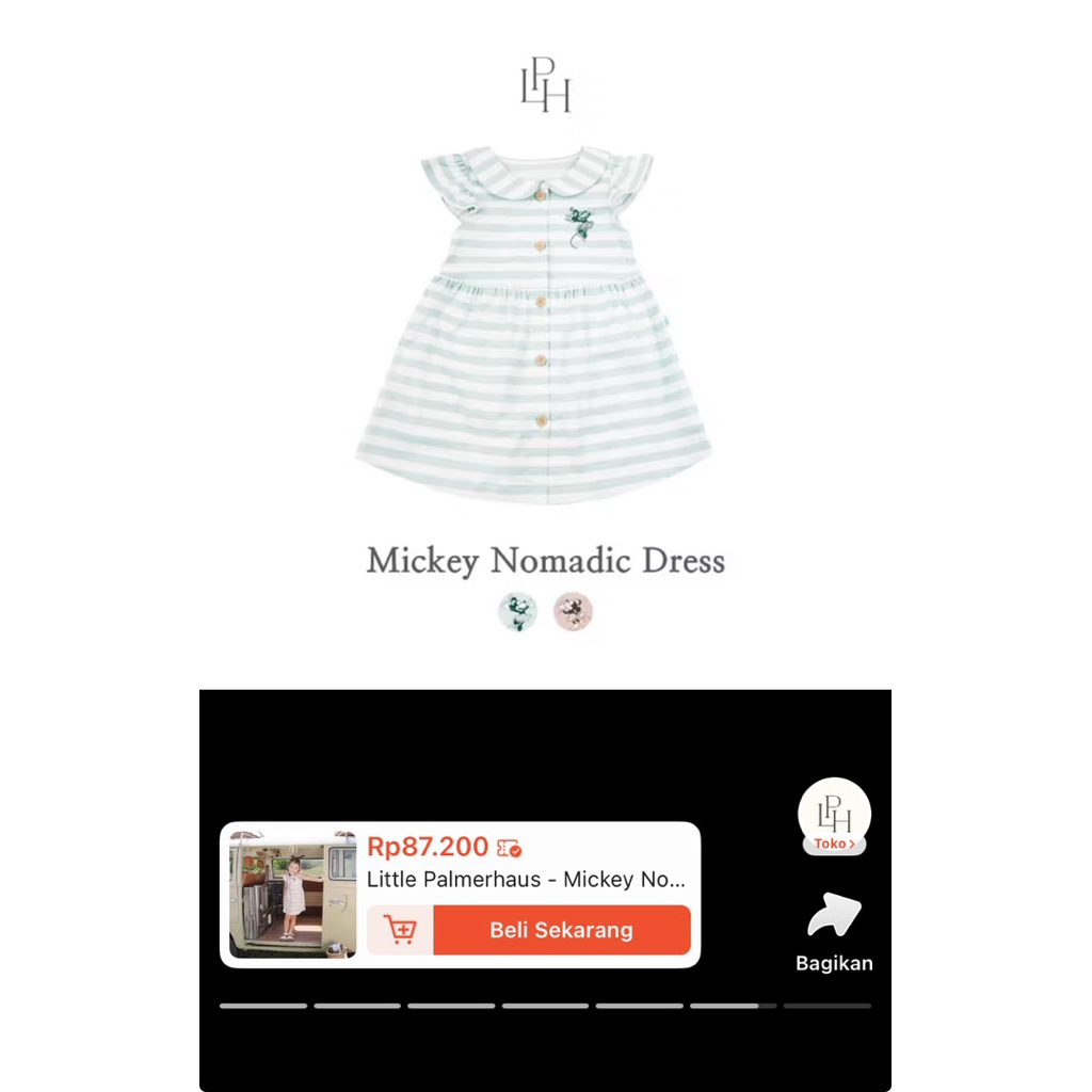 ใหม่ Little Palmerhaus LPH Dress Minnie Mickey Nomadic Dress disney 5-6y
