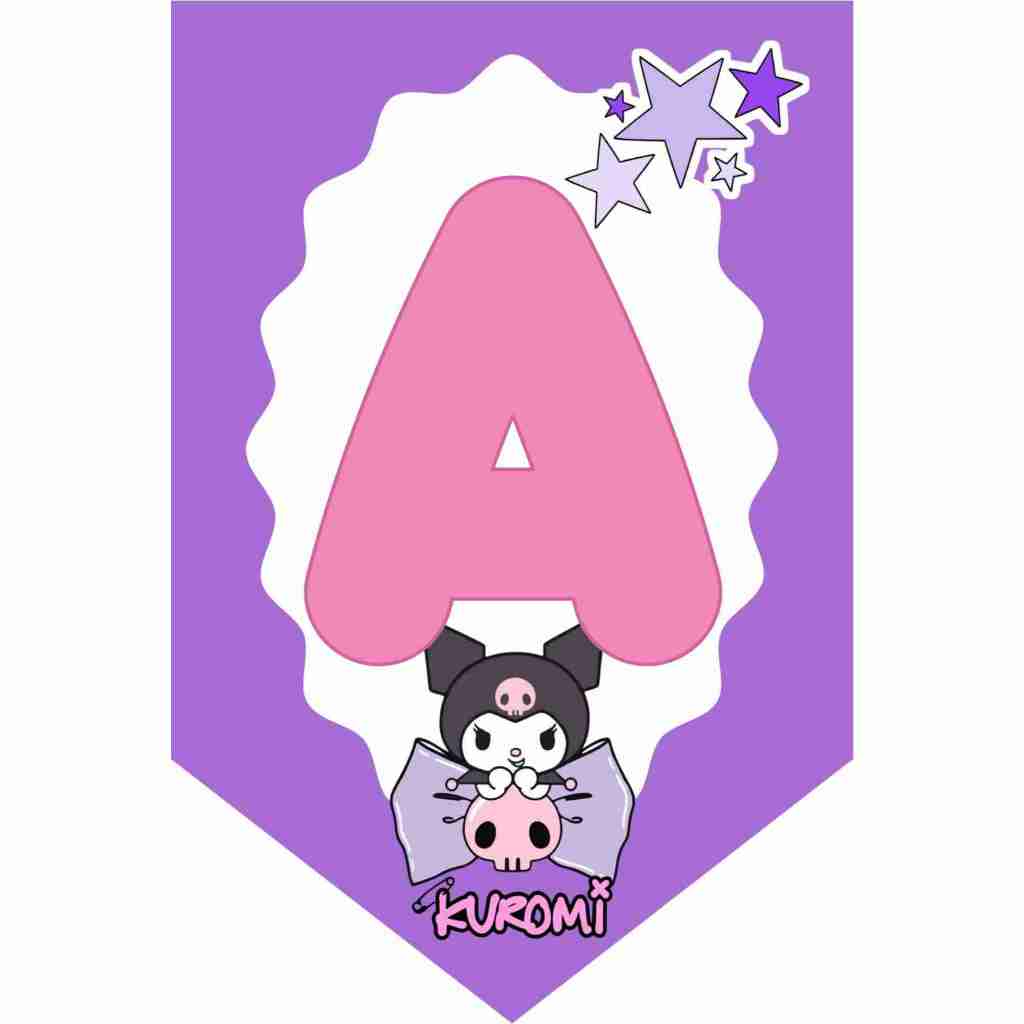 BUNTING FLAG / BANNER FLAG BIRTHDAY (SINGLE) CUSTOM KUROMI CHARACTER