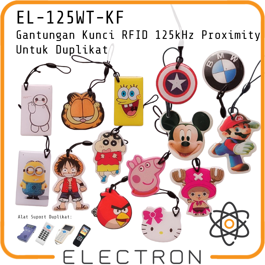 EL-125WT-KF RFID Character 125kHz T5577 Rewritable Clone Keyfob สําเนา