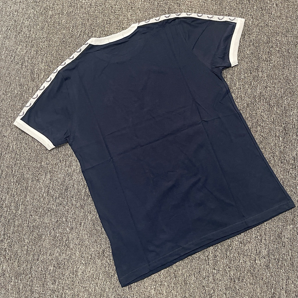 AMD 907 FRED NAVY T-SHIRT WITH WHITE SHOULDER LIST LIKE ORIGINAL ราคา ถูกที่สุด ดีลบีเคเค แกลเลอรีภาพที่ 4