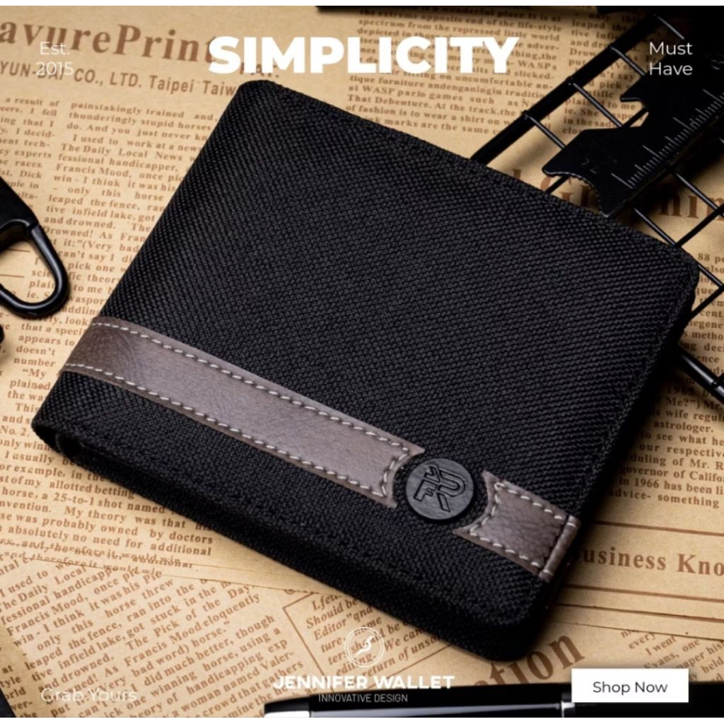 กระเป๋าสตางค์ผู้ชาย JFR ทําจากผ้าใบและหนัง PU พรีเมี่ยม JSHOP01 Jennifer Wallet
