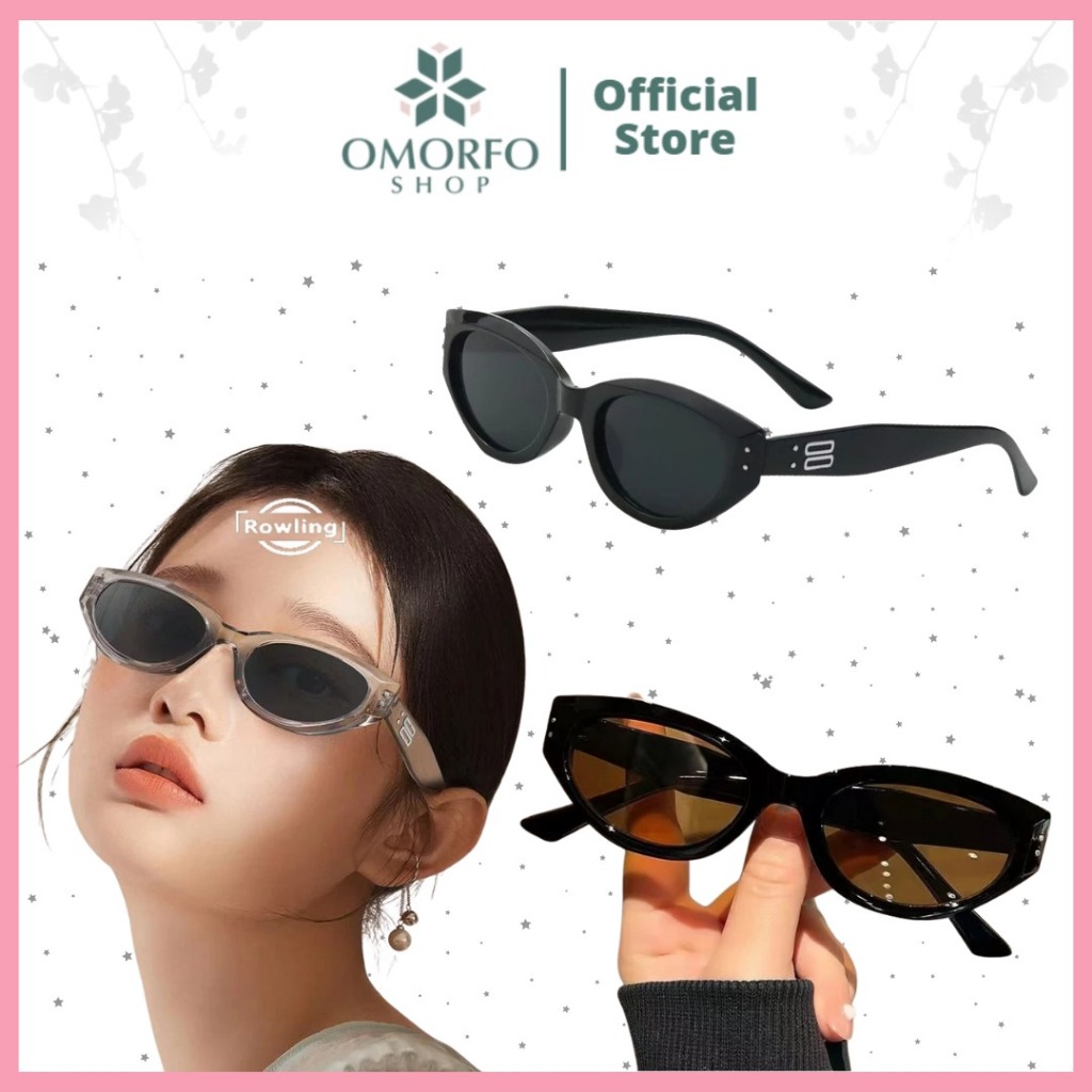 [Omorfo] อุปกรณ์แว่นตา KA608 | Rowling (ka-608) แว่นกันแดดย้อนยุคล่าสุดสําหรับผู้หญิง, แว่นกันแดดนํา