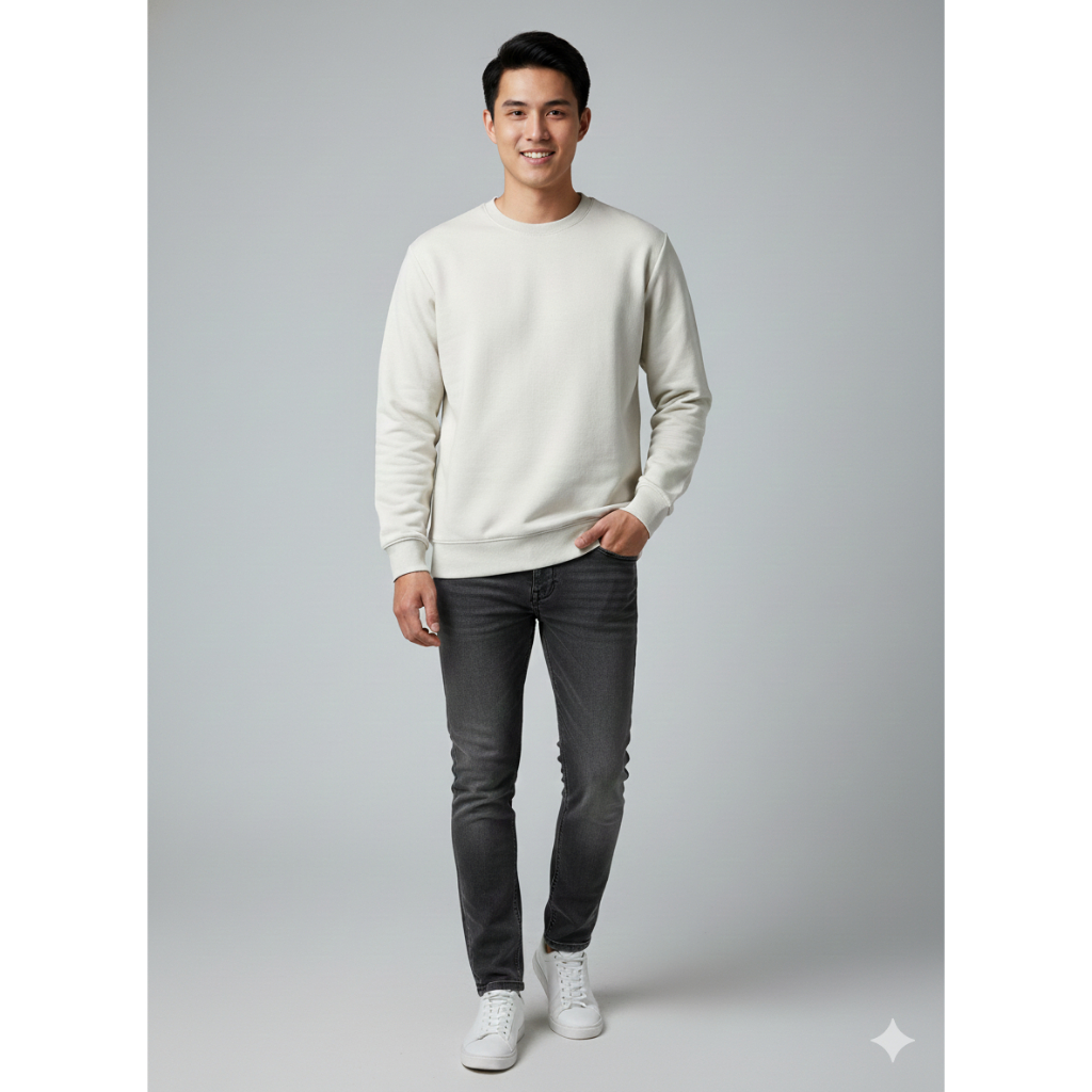 [HM-49] H*M Crewneck Men | คอกลมสีพื้นสําหรับผู้ชาย