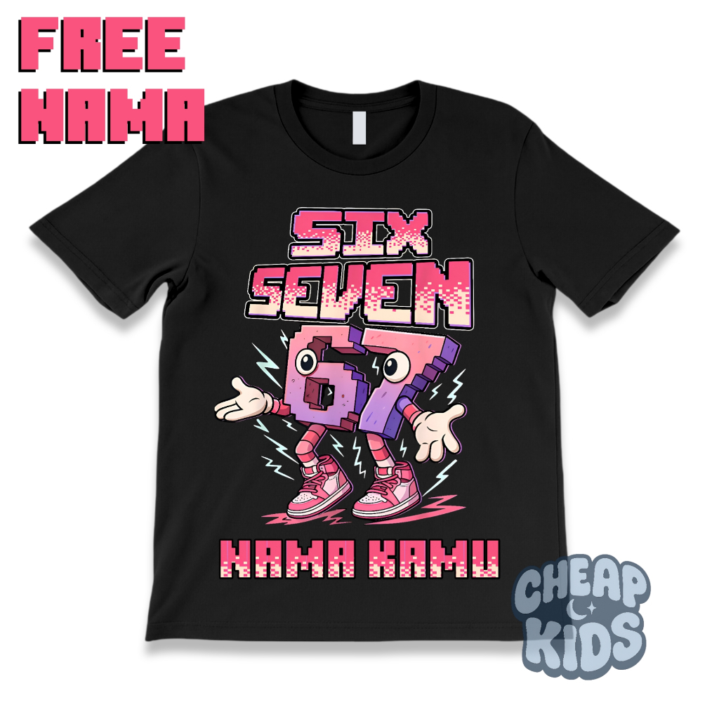 Six Seven 67 Brainrot Kids T-Shirt / 67 Steal A Brainrot Kids Top Free Name
