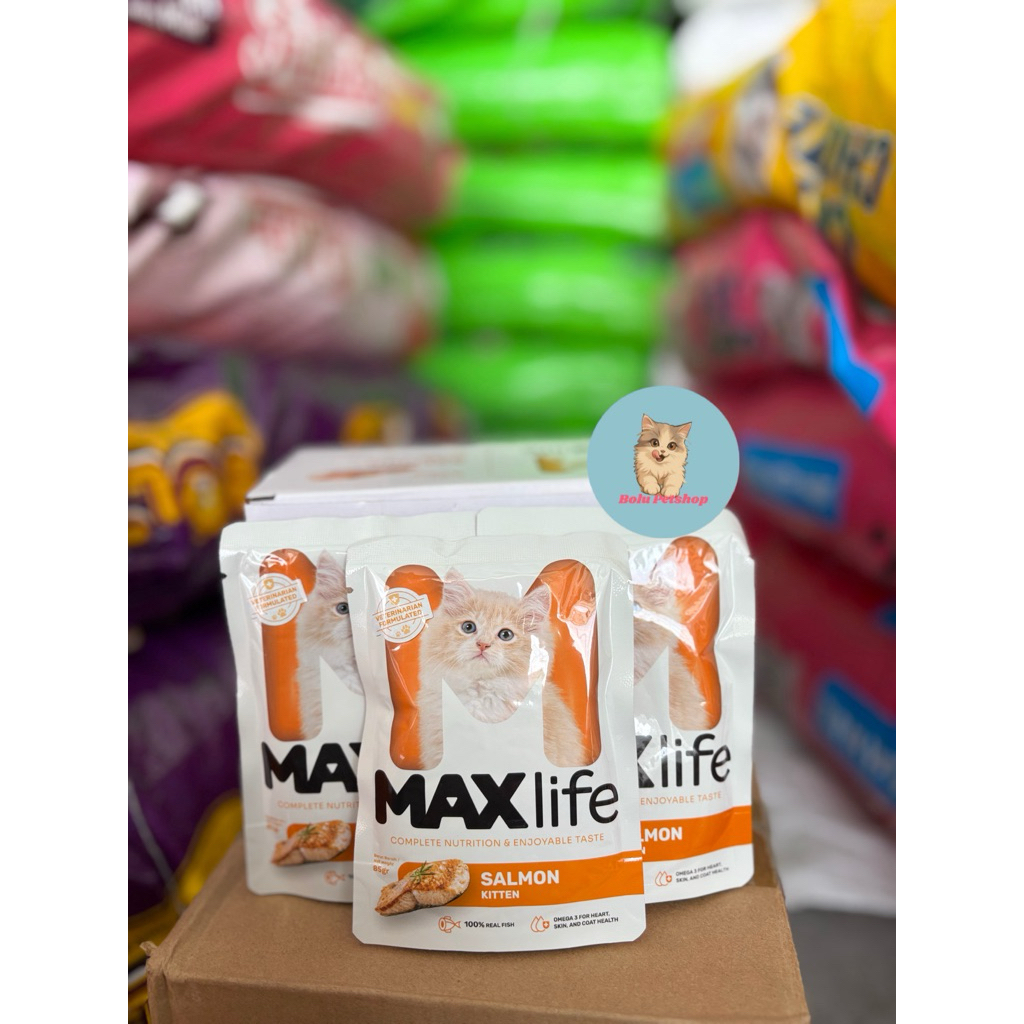 Maxlife pouch Kitten & Adult Max life 85gr - Maxlife อาหารแมวเปียก