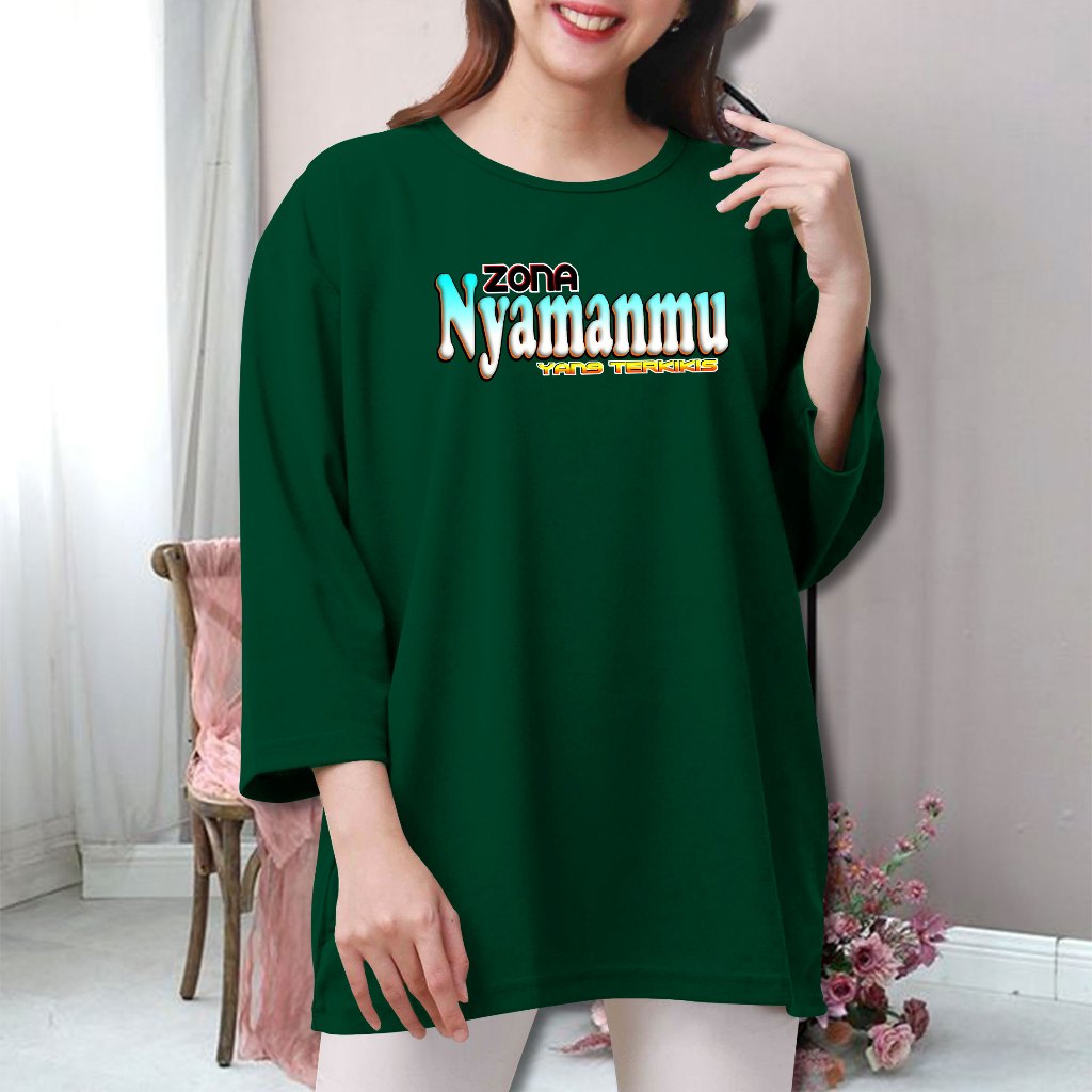 ล่าสุด Premium Jumbo Oversize 3/4 Sleeve Adult Womens T-Shirt Top, Chest Size 120 Xxxl, Zone Print