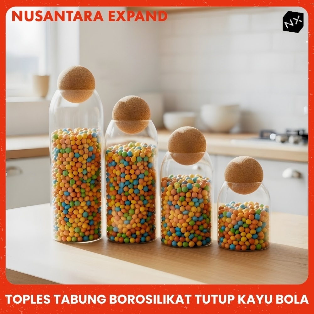 Aesthetic Borosilicate ขวดแก้ว / ขวดแก้วพร้อมฝาปิดบอล 500ml 800ml 1100ml 1300ml