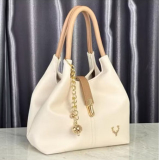 Tas Selempang Wanita Putih Trendy dengan Bahan Sintetis Ringan
