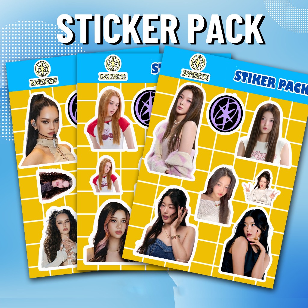 KATSEYE MEGAN, YOONCHAE, DANAELA Waterproof Aesthetic Sticker Pack - สําหรับแล็ปท็อป มอเตอร์ไซค์ และ