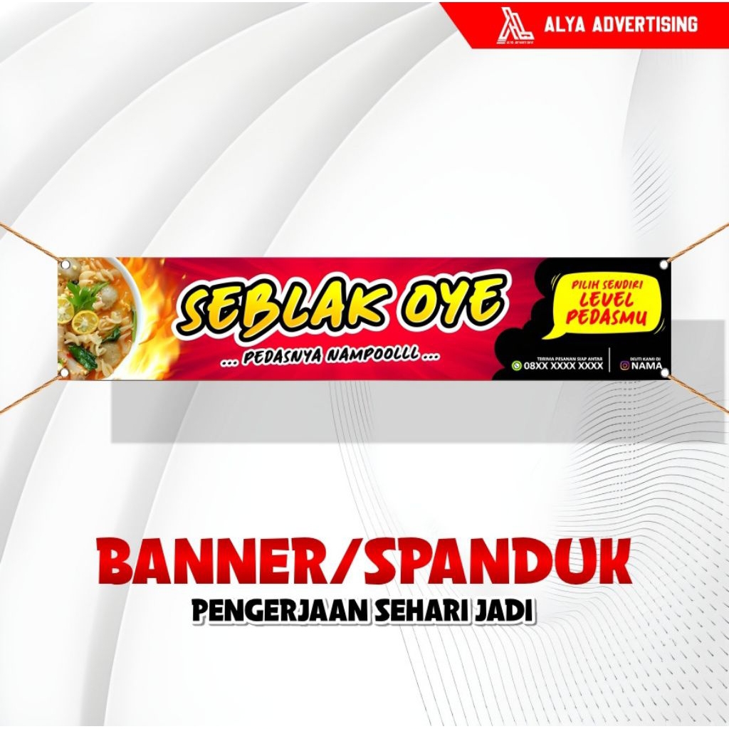 Buffet Seblak Banner / ขาตั้งแผงขายของร้าน Seblak
