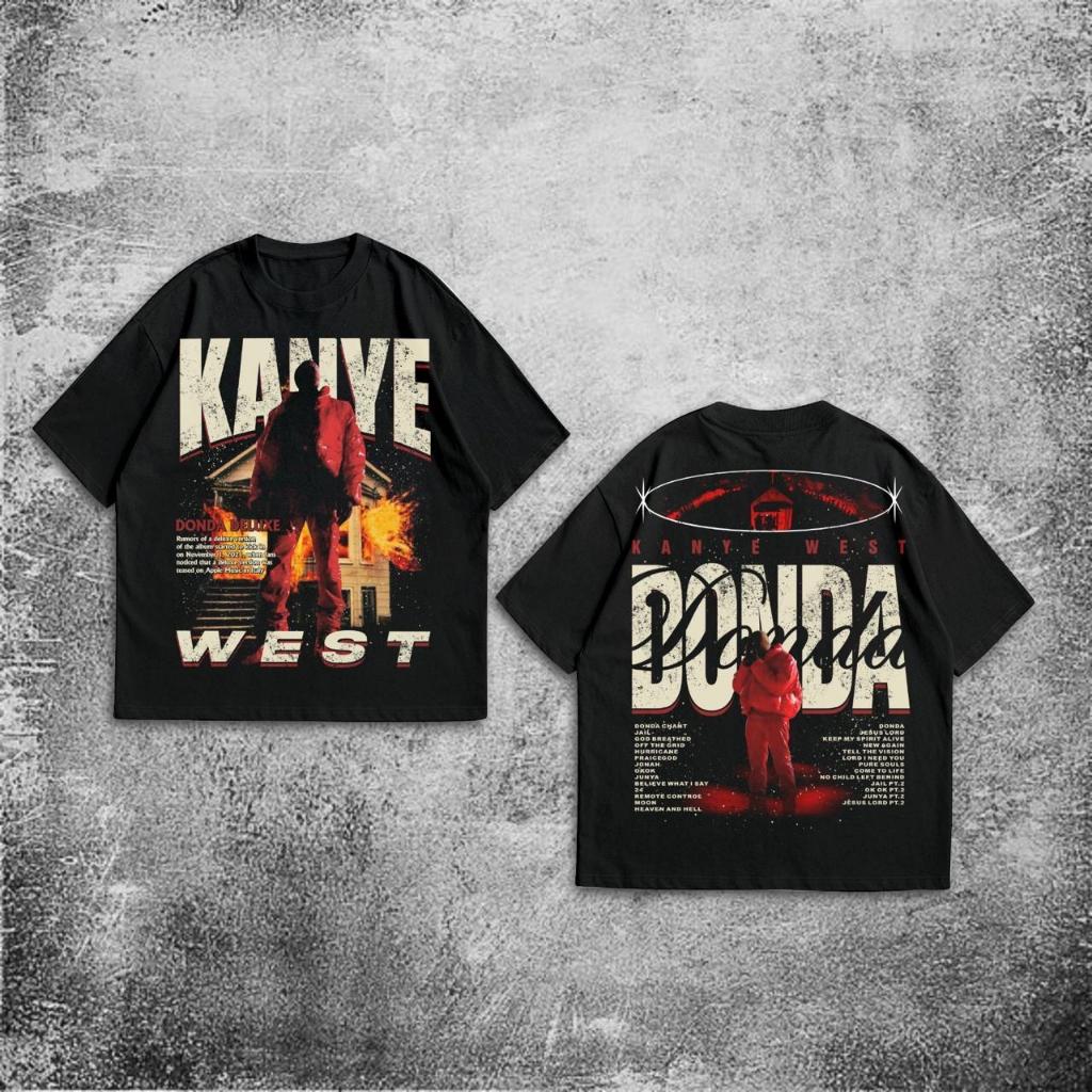 P&B เสื้อยืด Oversize Kanye West - เสื้อยืด Vintage Kanye West Large Black 20s