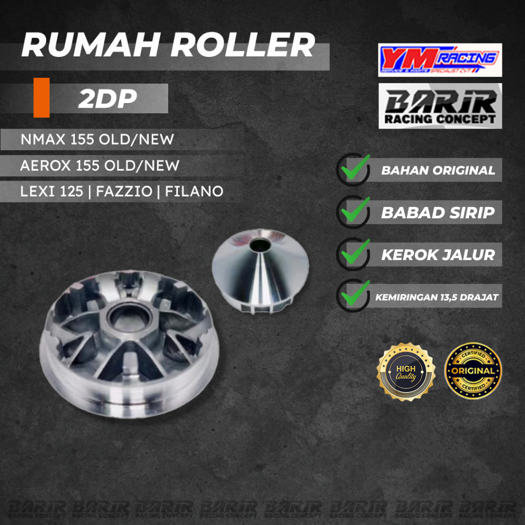 2DP ROLLER HOUSING (NMAX 155 / AEROX 155 / LEXI 125 / FAZIO / GRAND FILANO) CUSTOM 13.5 DEGREE LATHE