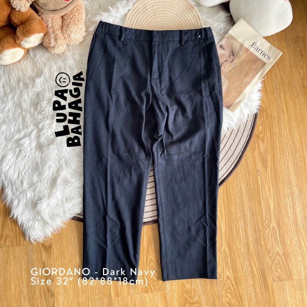 GIORDANO Dark Navy Official Ankle Pants ขนาด 32" • ของแท้ 100% (กางเกงขายาว)
