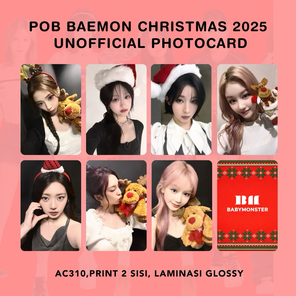 POB BABYMONSTER KatoCHRISTMAS 2025 DAUGHTER JAPAN TRADING CARD UNOFFICIAL PHOTOCARD Ahyeon Ruka Asa 