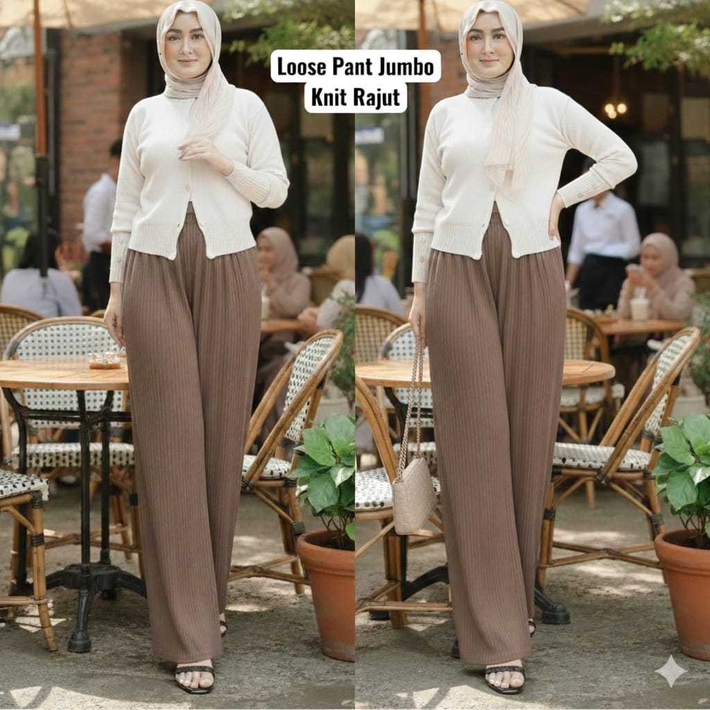 JUMBO HIGHWIST KNIT LOOSE PANTS (WEIGHT 60-95 KG) SUPER JUMBO (WEIGHT 100-145 KG)