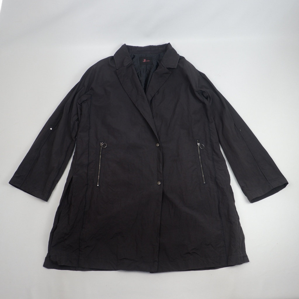 JJ JIGOTT Elegant Long Trench Coat - Midi Overcoat (Size L) - Preloved