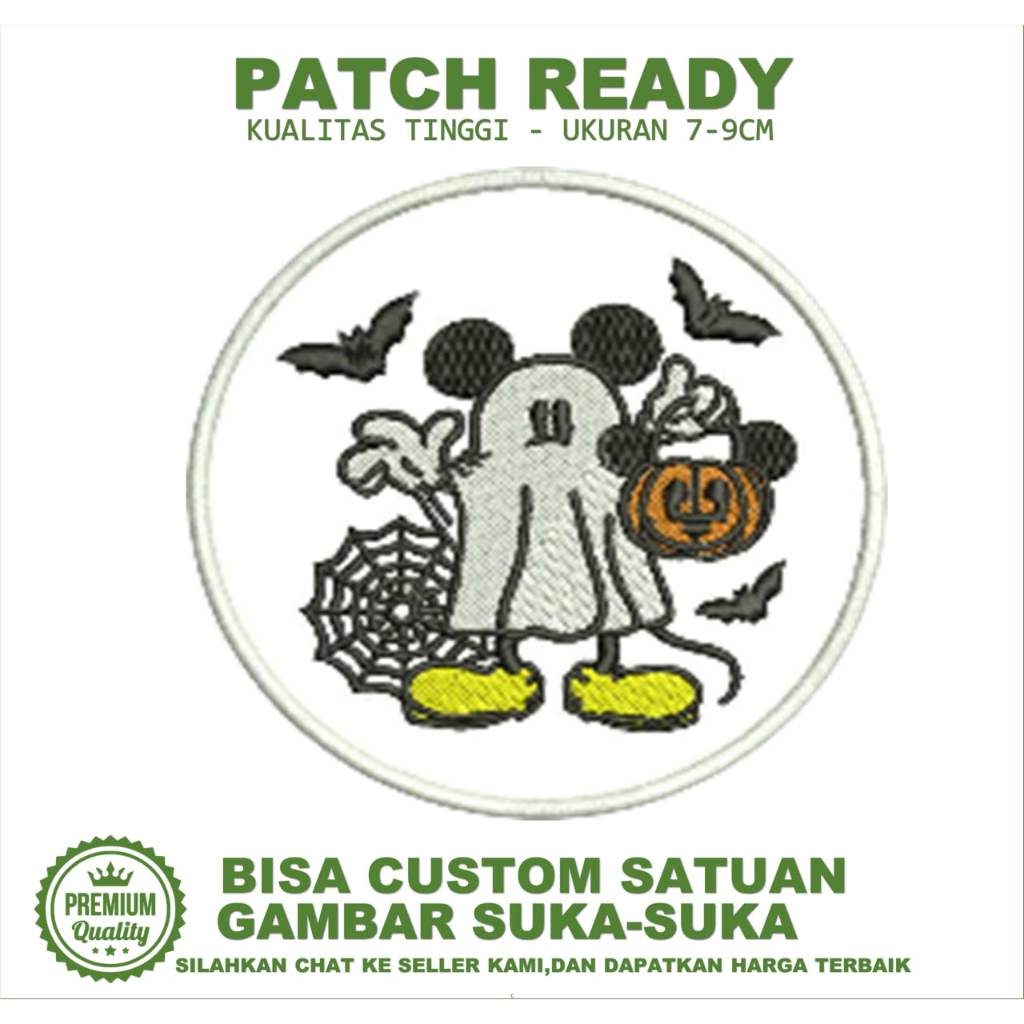 MIKEY MOUSE HALOWEEN EMBROIDERY PATCH EMBLEM TESTIMONI-BC