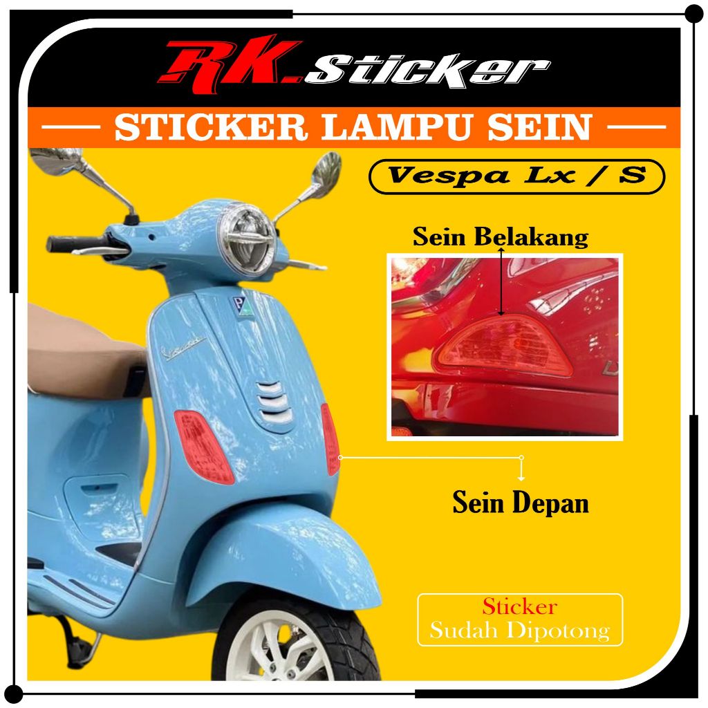 สติ๊กเกอร์ไฟเลี้ยว Vespa LX / S 125/150 | สติ๊กเกอร์ไฟเลี้ยว Vespa LX | สติ๊กเกอร์กันรอยไฟเลี้ยว Ves