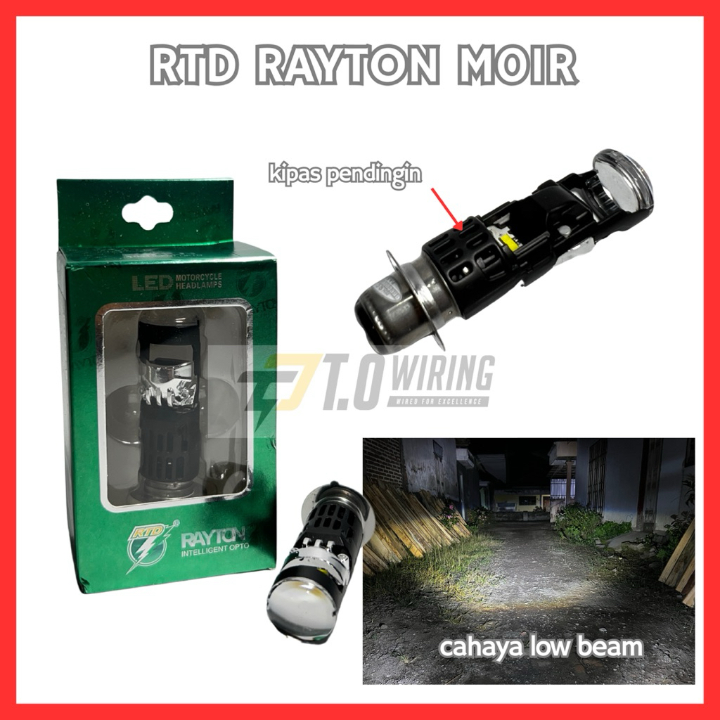 CAHAYA RAYTON RTD H6 LED MOTORCYCLE HEADLIGHT M01R B BILED LIGHT UNIVERSAL MOTORCYCLE LIGHT