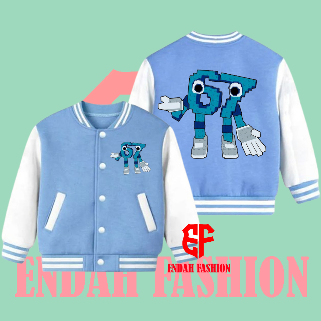 LUCKY BLOCK 67 BRAINROT ROBLOX KIDS แจ็คเก็ต VARSITY