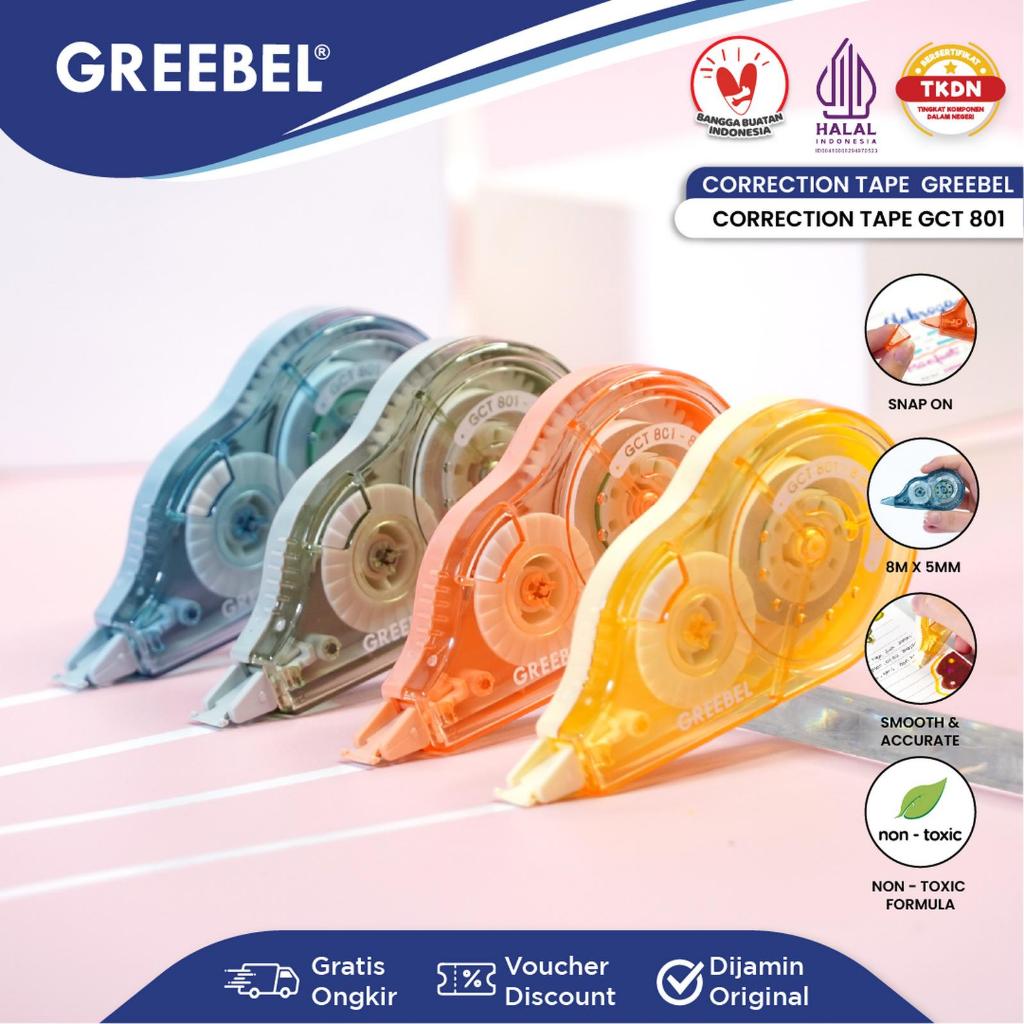 GREEBEL - TIP X / เทปก่อสร้าง / เทปพิมพ์กระดาษ GCT-801 8MX5MM