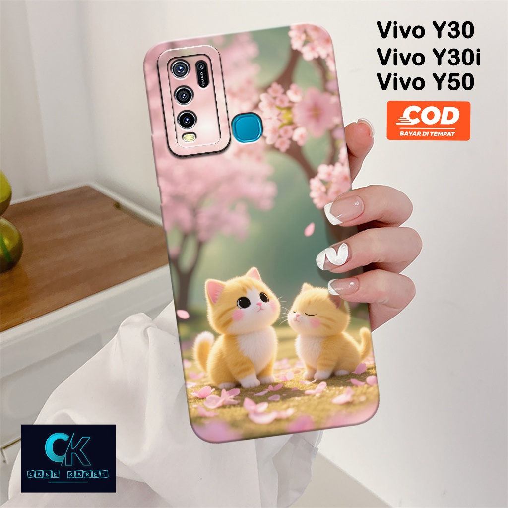 เคส HP Samsung Vivo Y30 / Y30i / Y50 - เคสแมวแฟชั่น - เคสยาง - เคส Vivo Y30 / Y30i / Y50 ล่าสุด - เค